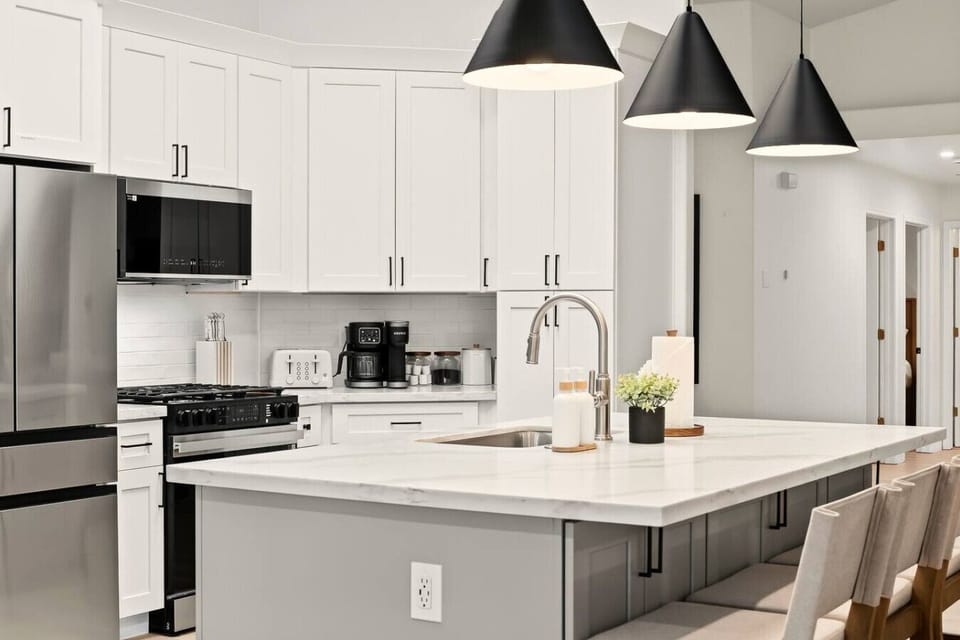 Fully stocked kitchen with everything you could need to cook a meal