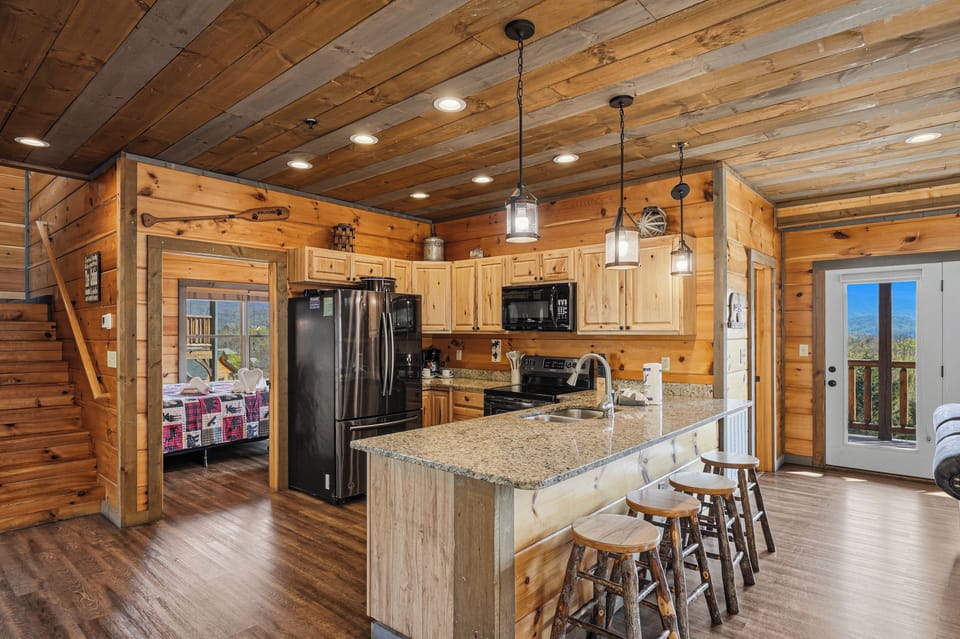 Fully equipped kitchen with modern appliances