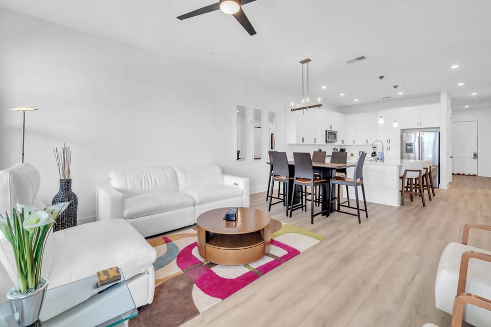 Open Concept Living, Dining, and Kitchen