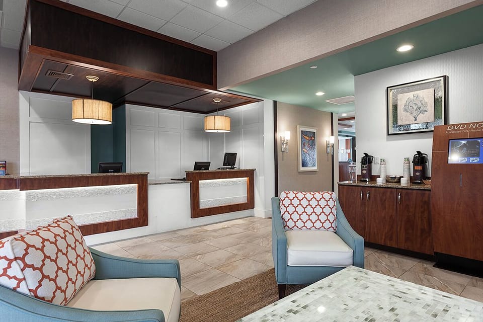 Arrive effortlessly with a bright lobby and friendly welcome.