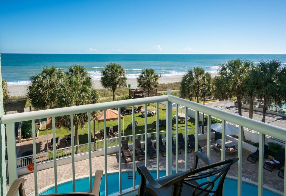 Take in poolside energy and panoramic ocean horizons outside.
