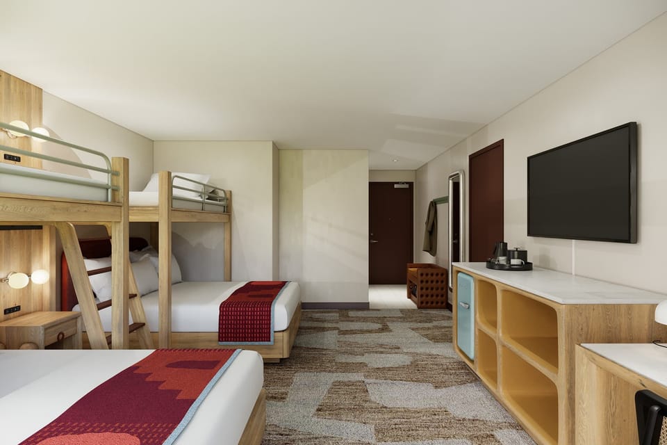 Settle in with roomy layout, big TV, and easy storage.