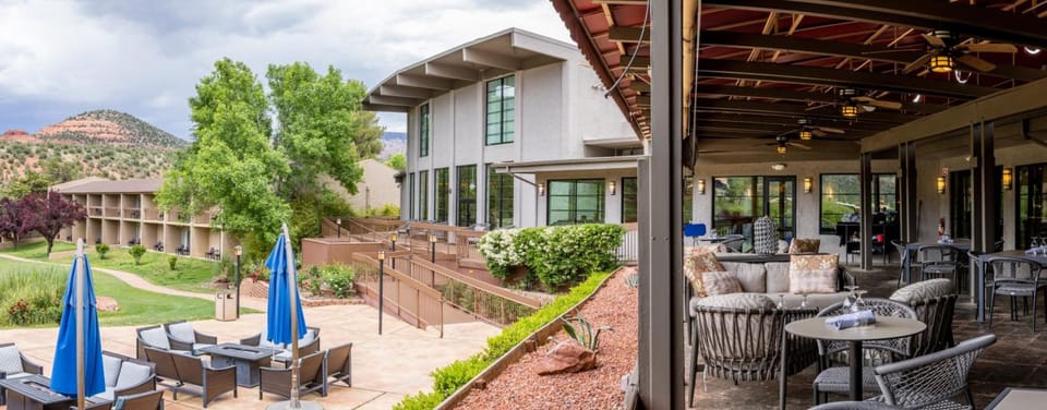 Gather outdoors under covered patios with resort-style comfort.