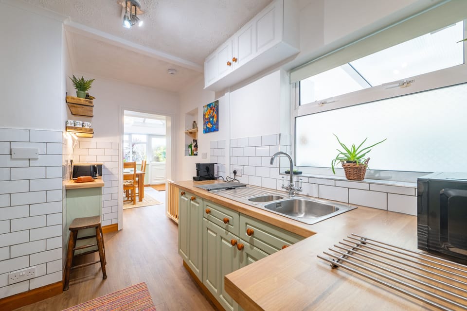 Ground floor: Through the kitchen to the dining/ garden room area