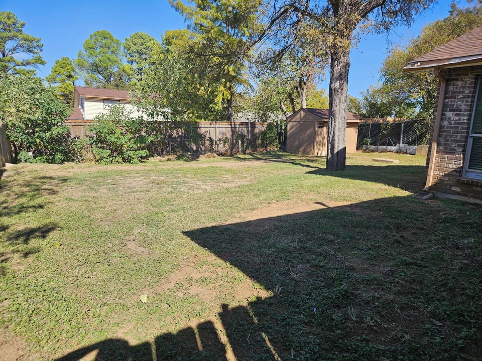 Fully fenced backyard
