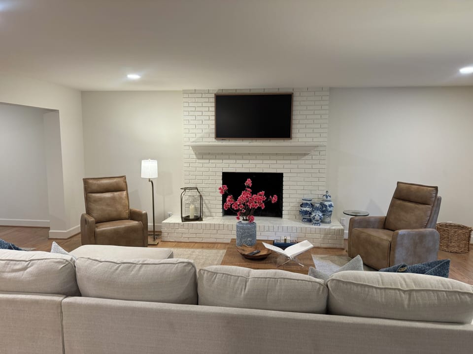 Cozy den on main level open to kitchen