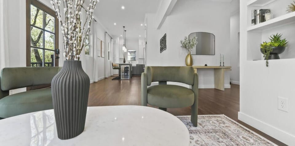 Designer furnishings and curated décor elevate the Reluxme experience throughout the home.