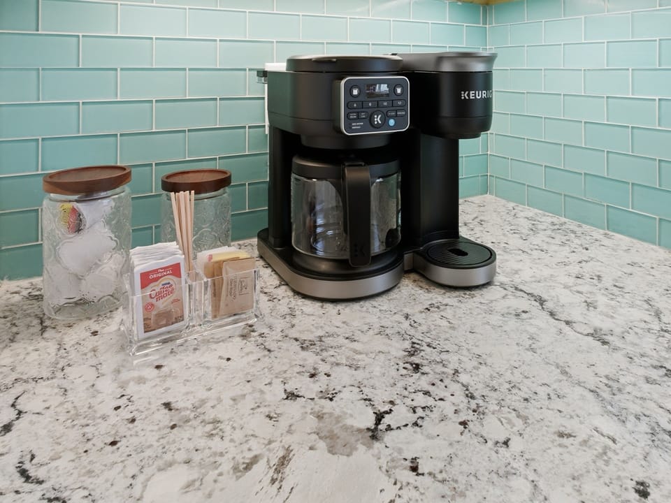 Fuel your mornings. Our coffee bar is fully stocked for the perfect brew to start your day. ☕️🥯