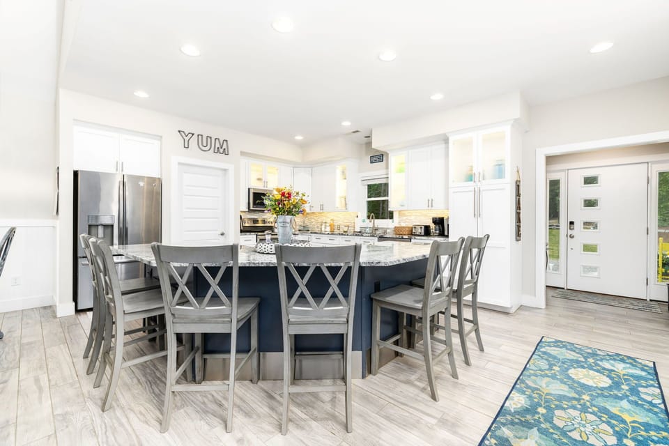 stocked kitchen! hosted by lakegastonvacationhomes
