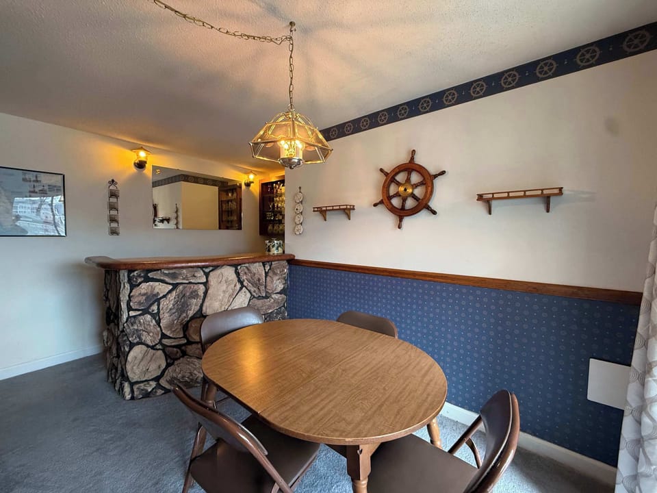 Indoor bar area with easy access to the patio
