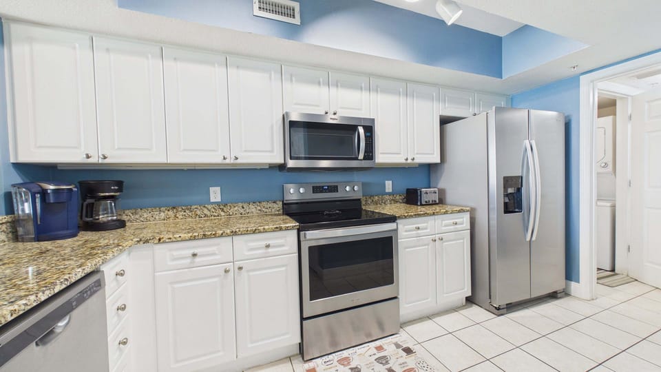 Coffee essentials and other amenities available for us win the kitchen