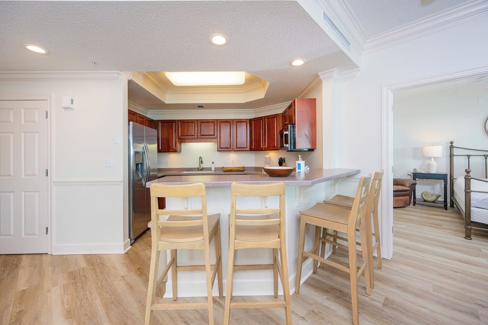 Wake up with morning coffee at the breakfast bar and get ready for a day of adventure