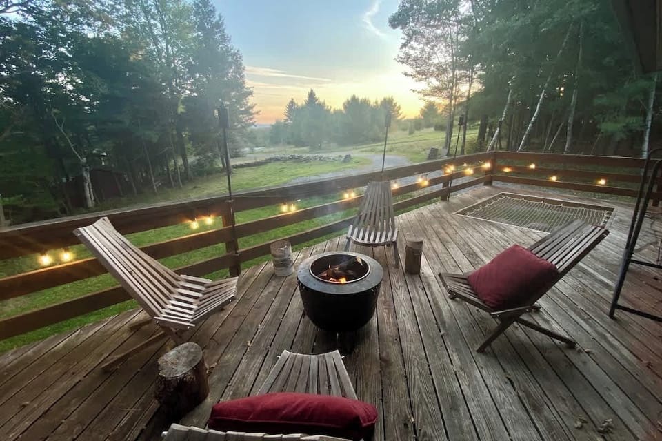 Views (and warmth) from our beautiful deck. 