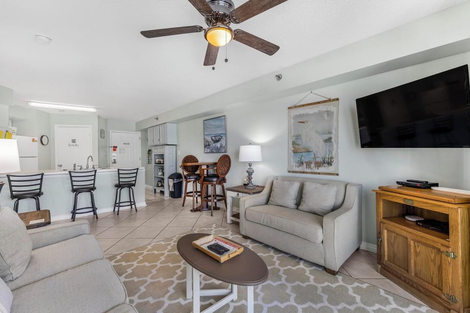 Comfortable living room seating with two sleeper sofas