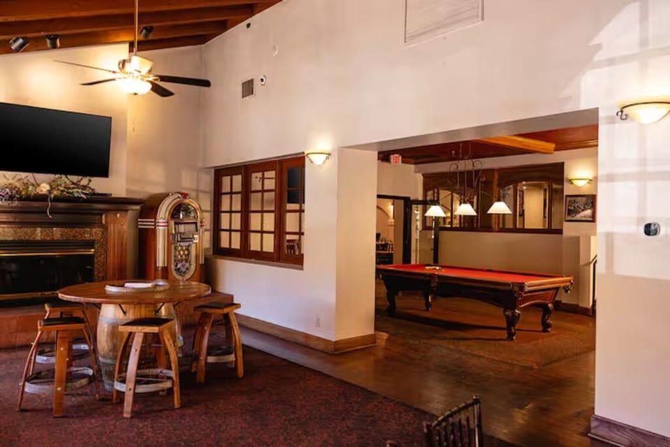 Kick back with billiards and a cozy lodge-style vibe.