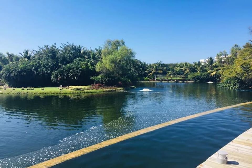 Peaceful lake views are woven throughout the property