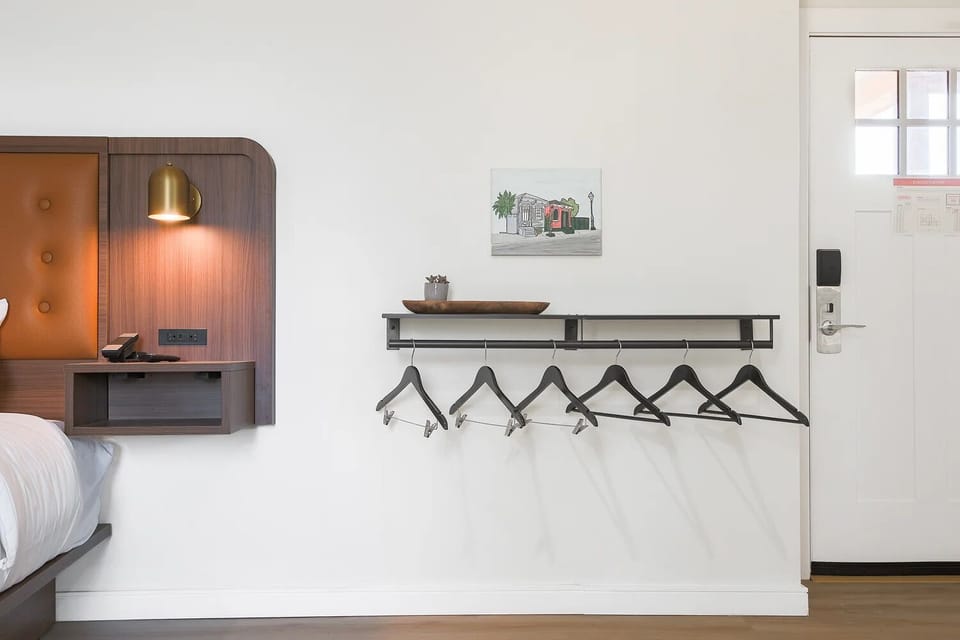 Arrive and hang up with streamlined open closet storage