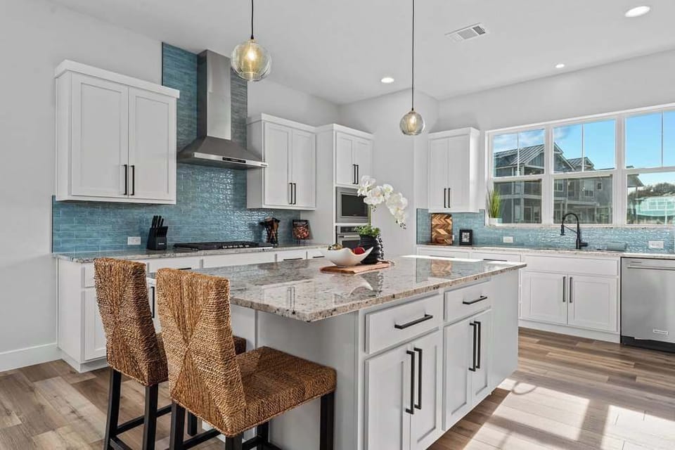 Light-filled kitchen with modern finishes.