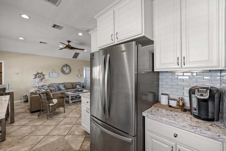 Enjoy easy flow between cooking, dining, and relaxing areas
