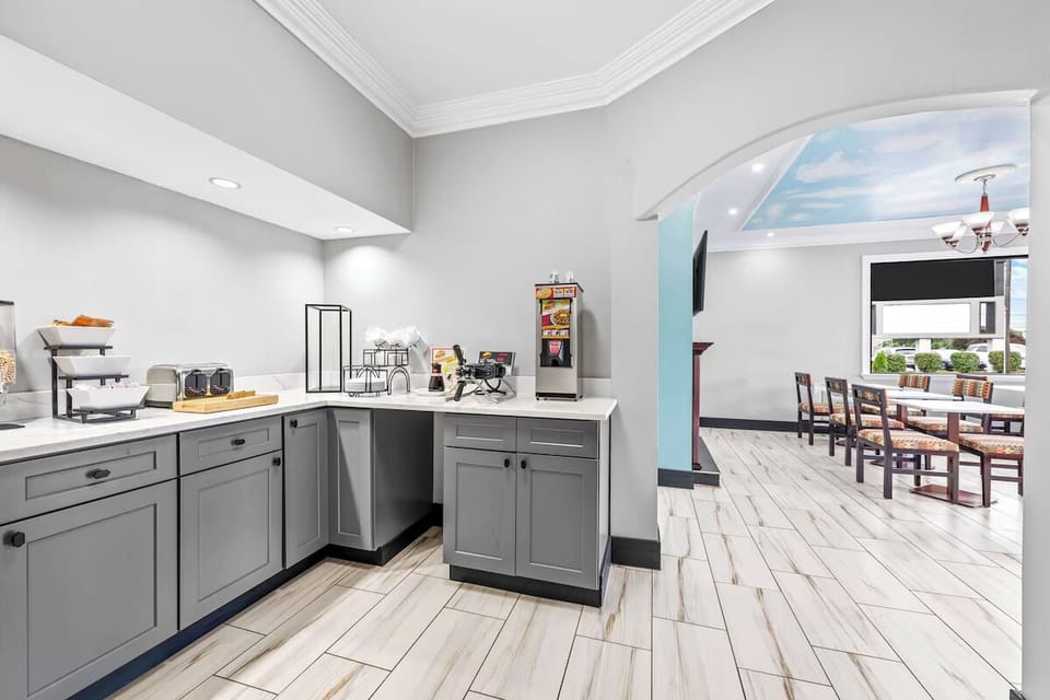 Enjoy quick bites with ample counter space and bright lighting.
