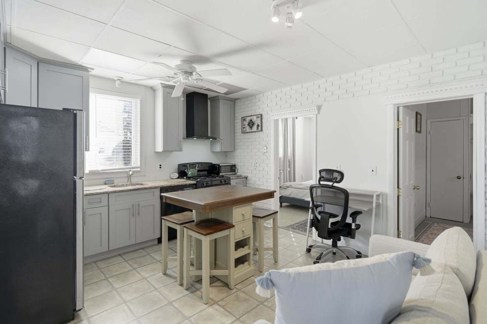 Indoors, Appliance, Ceiling Fan, Refrigerator, Home Decor