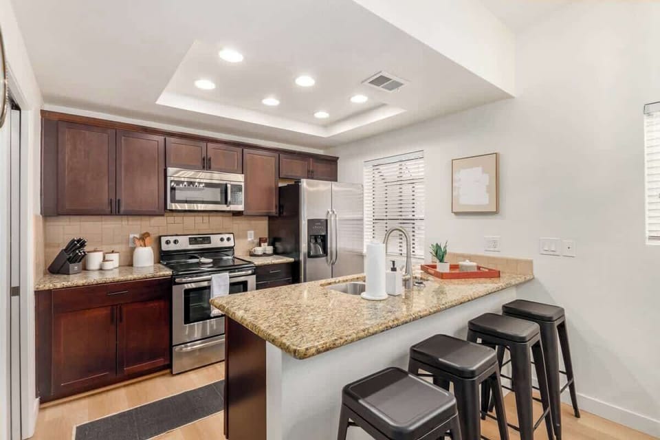 Kitchen with modern appliances, perfect for cooking your favorite meals.