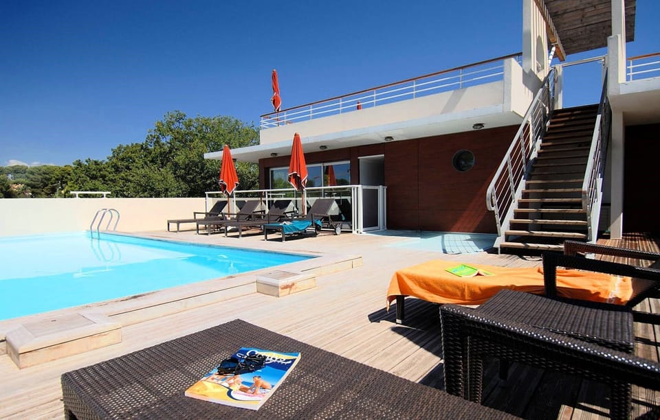 Take a dip in the seasonal outdoor pool.