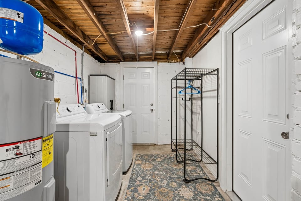 Your own laundry room keeps you organized during longer stays, complete with full-size washer and dryer.