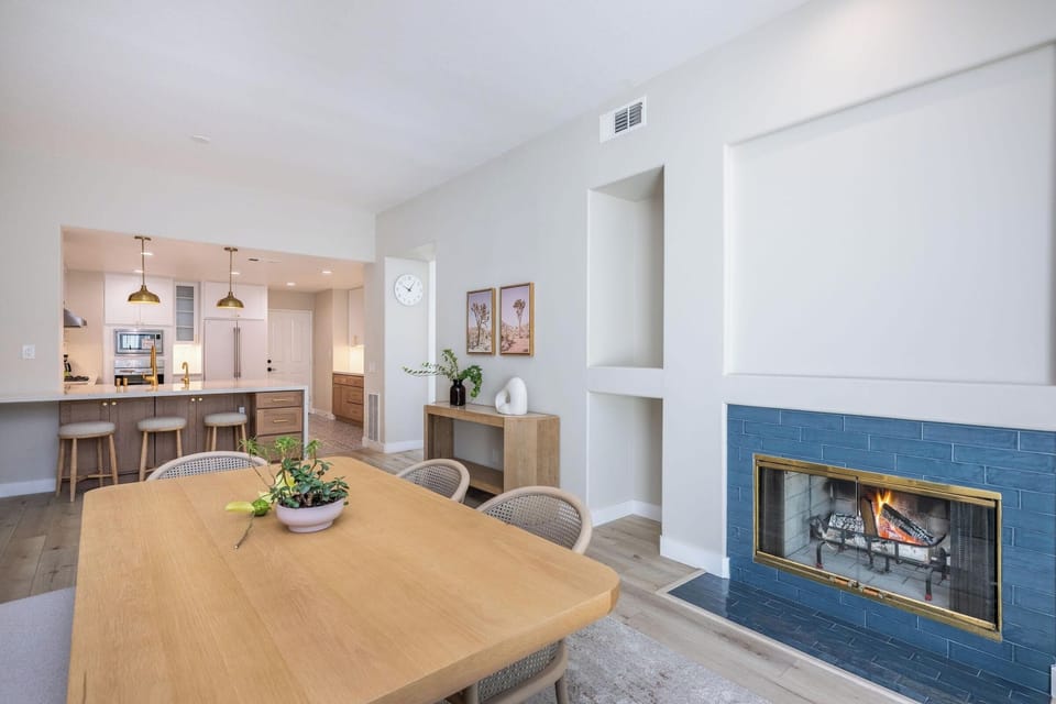 Dining room with kitchen view 