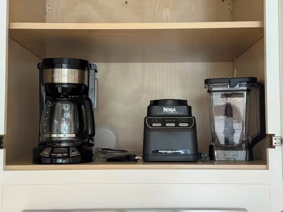 Blender and coffee maker provided for your use 