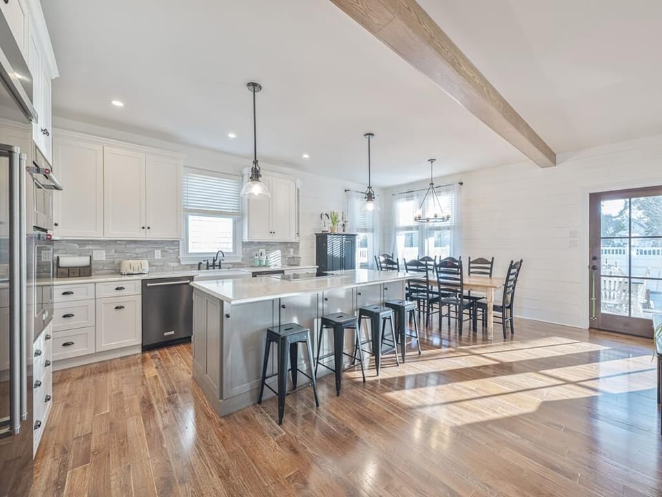 Cook up a storm in the modern kitchen, featuring sleek countertops and ample space for culinary creations.