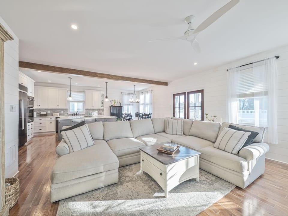 Gather around the spacious sectional, perfect for late-night conversations or movie marathons.