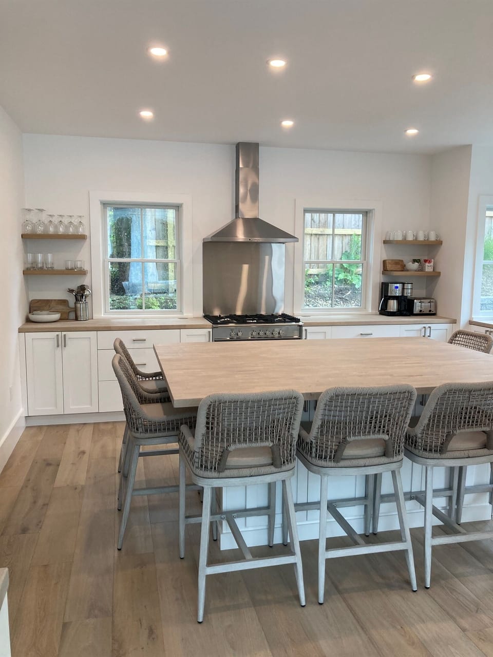 Kitchen with large island & seating