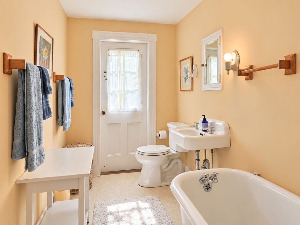 Full bathroom with clawfoot tub