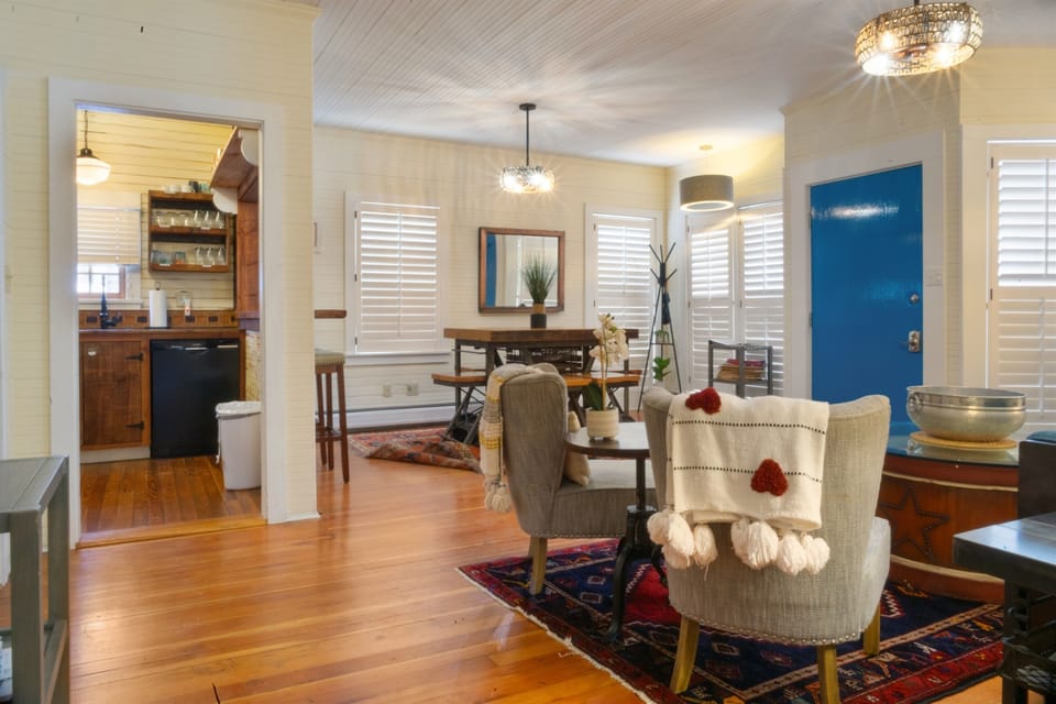 Experience the seamless flow of the 'Upper Deck.' This open layout connects the chef-ready kitchen, dining area, and main lounge—making it easy for your entire group to gather and share stories after a day exploring Southwest Harbor.