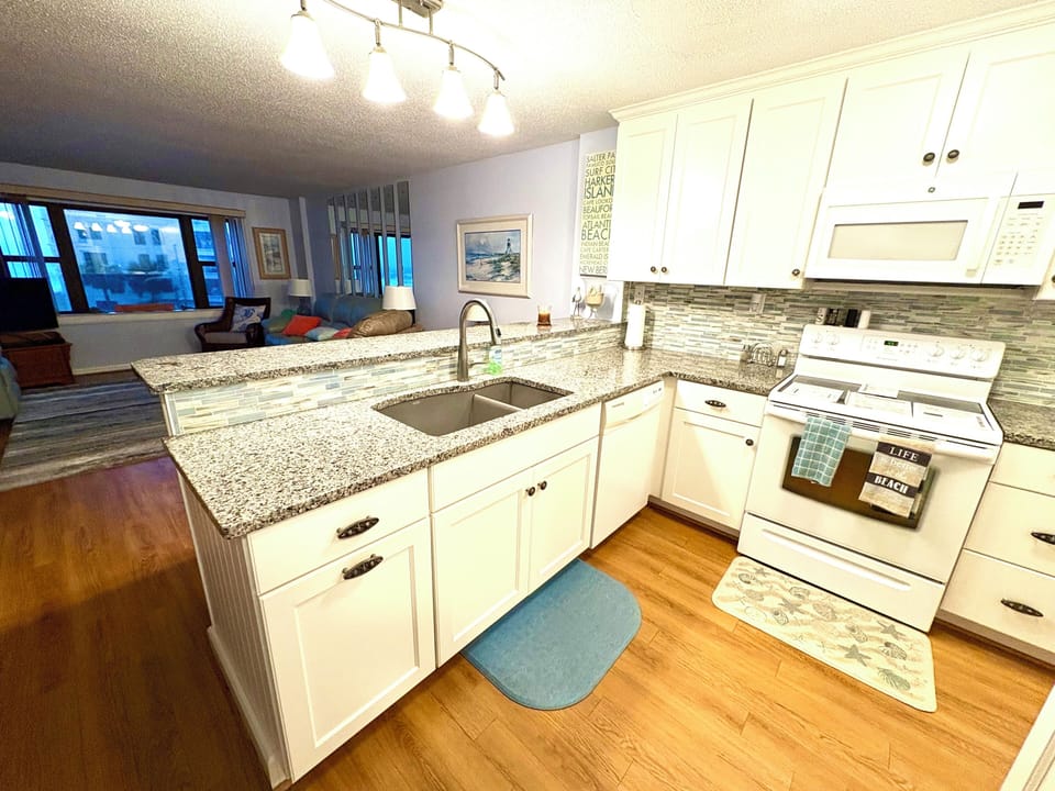 Kitchen with granite countertops