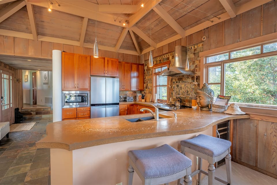 The kitchen from the living room