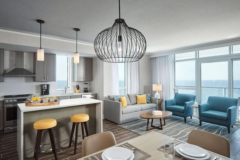 Soak up ocean views while lounging in sunlit comfort.