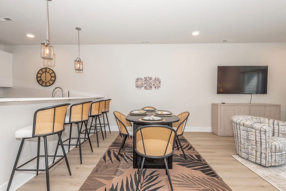 Charming dining table for four, cozy spot for dining