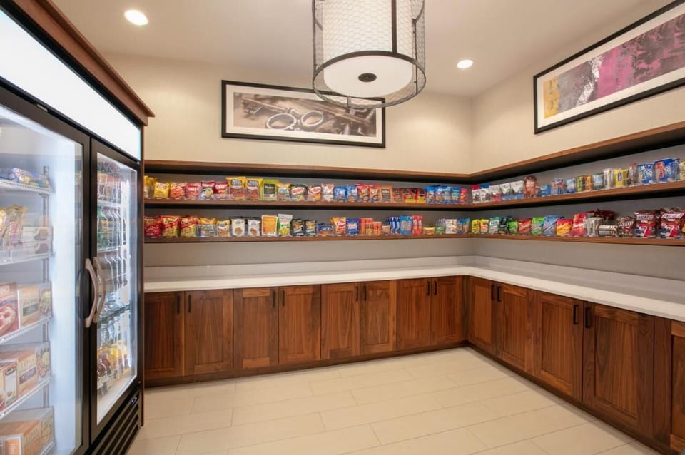 Stock up on late-night treats from the on-site pantry.