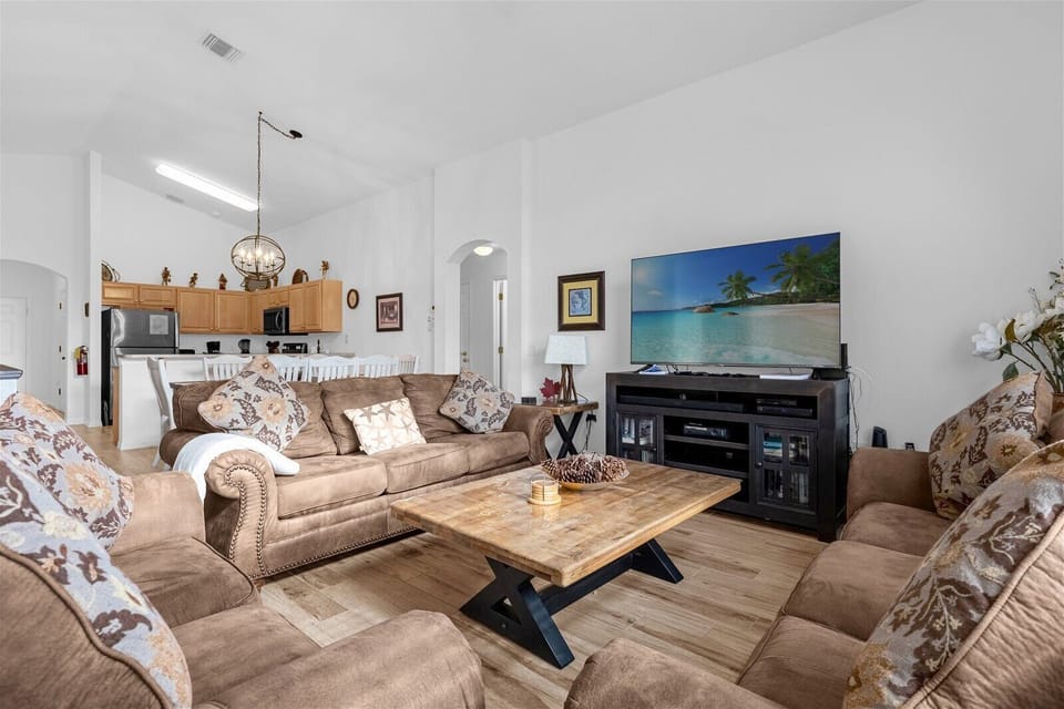 Living Room With Big Screen TV