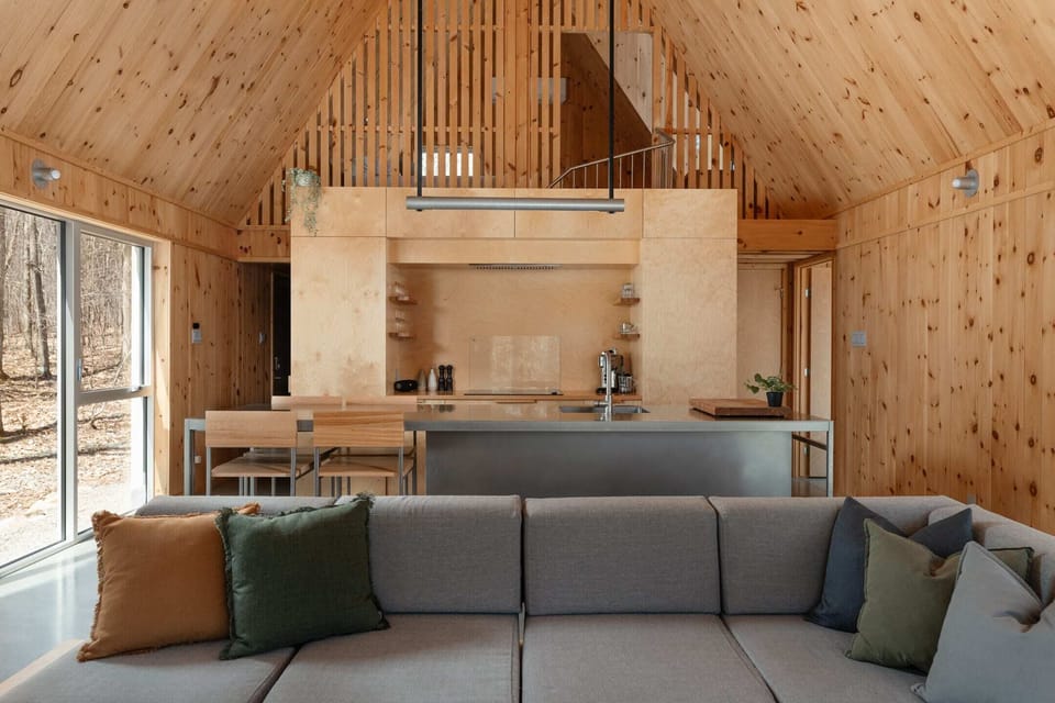 Open-concept living room and kitchen.