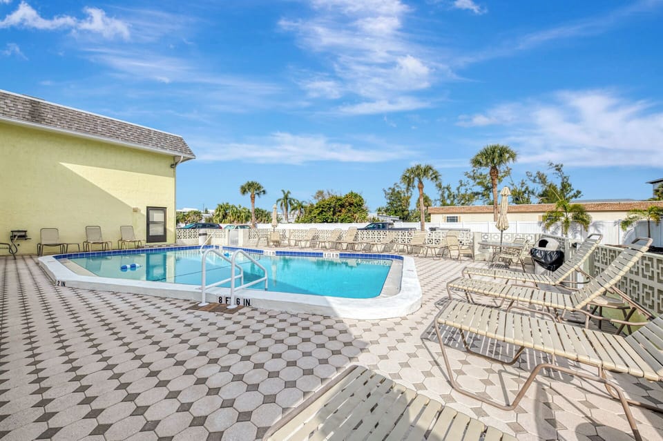 Heated Pool with lounge seating