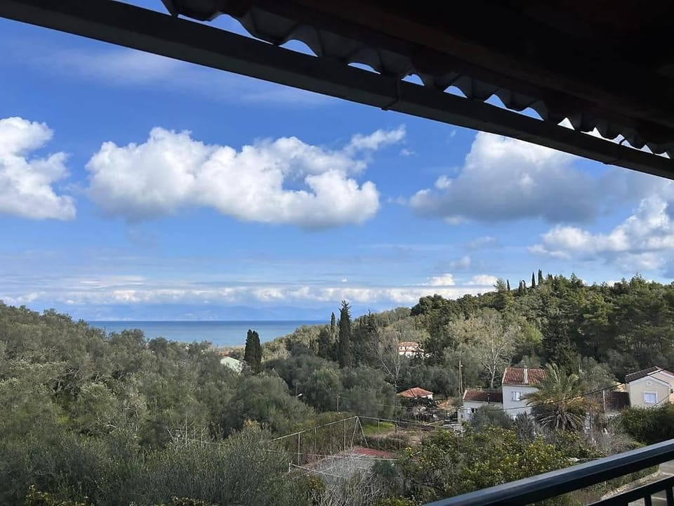 Beautiful views of the Ionian Sea from the apartment balcony.