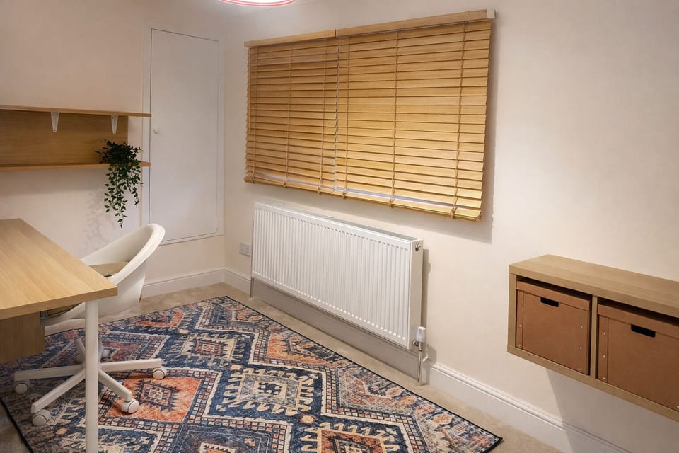 Quiet home office space perfect for remote working during your stay.
