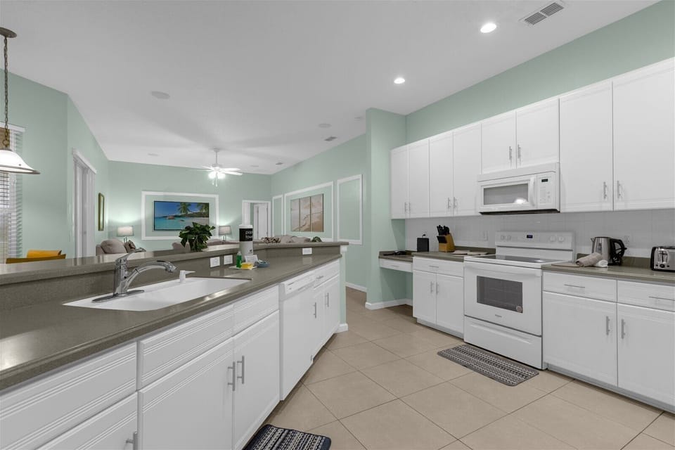 Kitchen with Sink, Dishwasher, Stove & Microwave