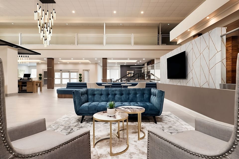 Arrive to a bright, stylish lobby made for relaxing chats.