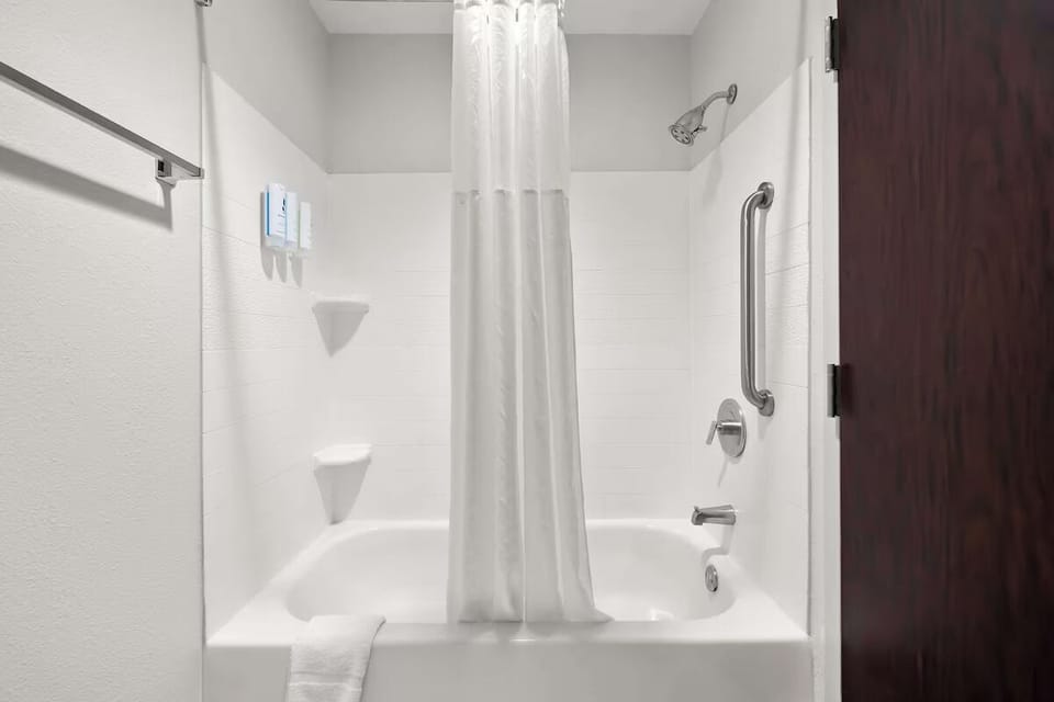 Refresh with an easy-access shower and deep soaking tub.