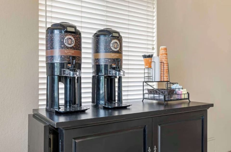 Grab a quick refill from the always-ready coffee station.