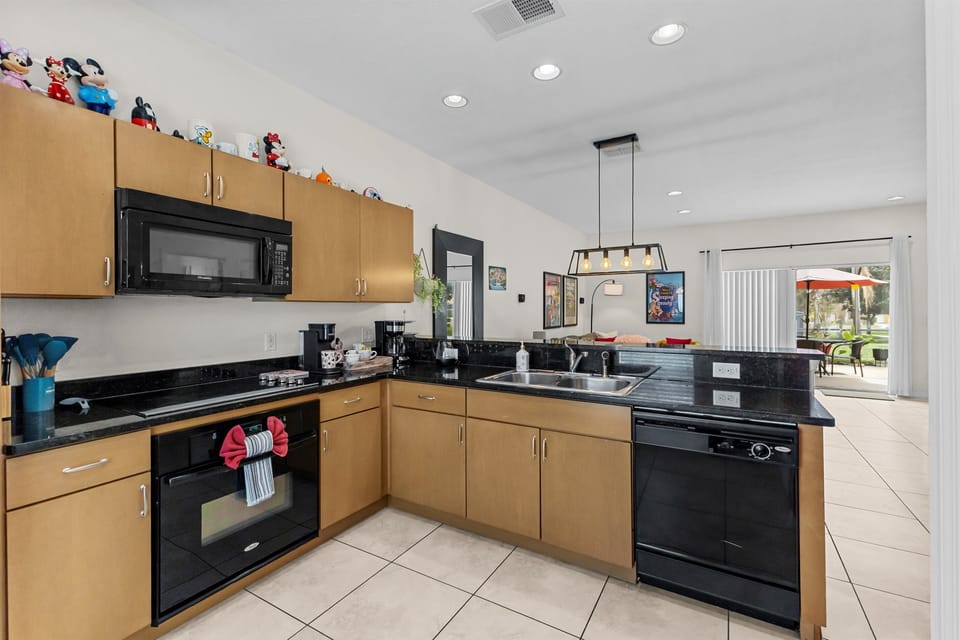 Fully equipped kitchen for cooking up meals.